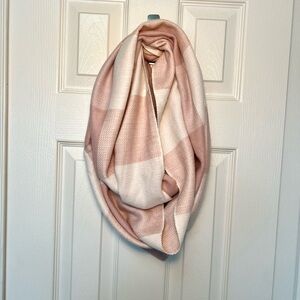 Loft Pink and Cream Checkered Women’s Infinity Scarf